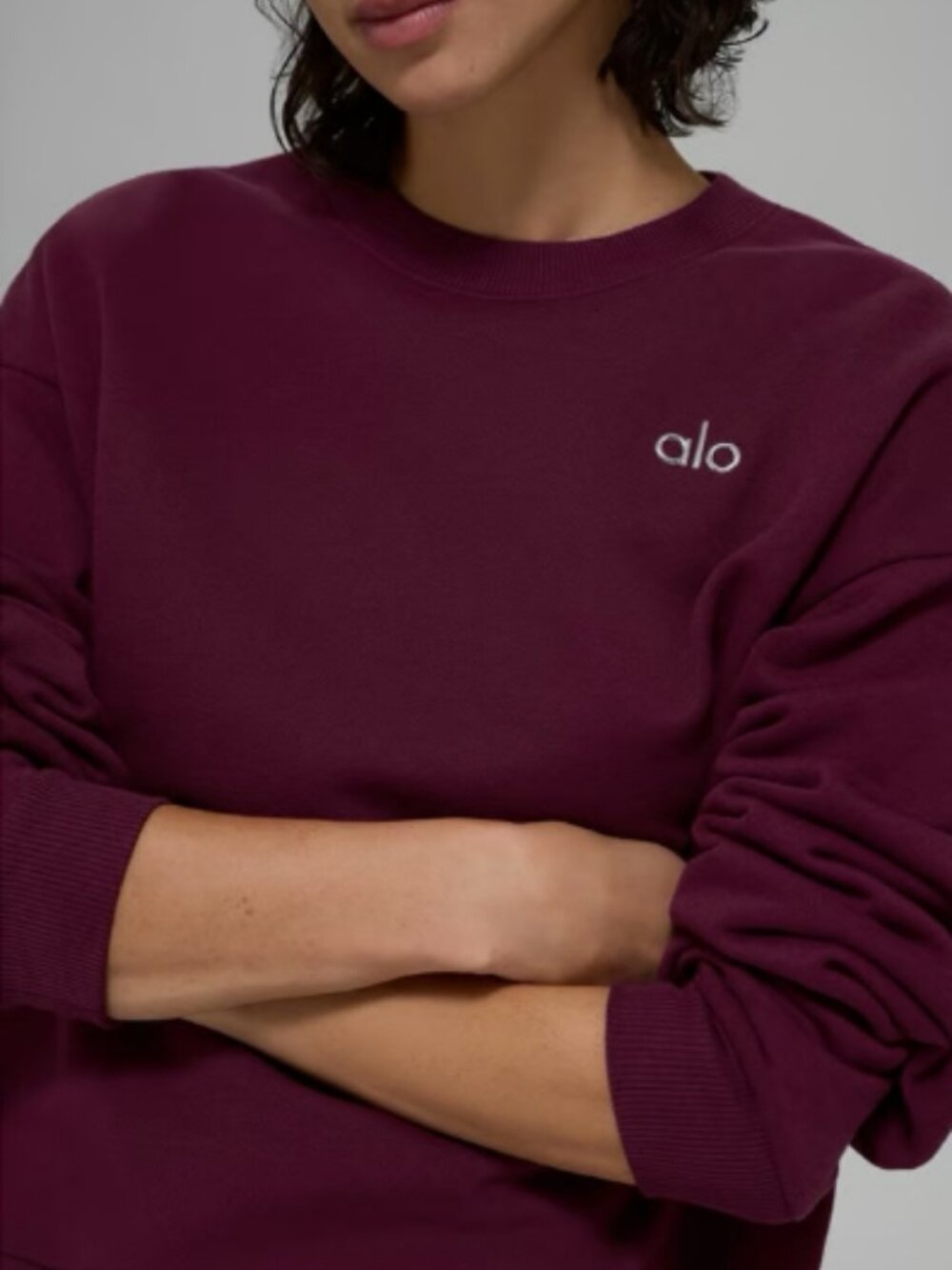 ALO Yoga Accolade Crewneck Pullover Sweatshirt In Cranberry; Size XL; NWT - Picture 2 of 9